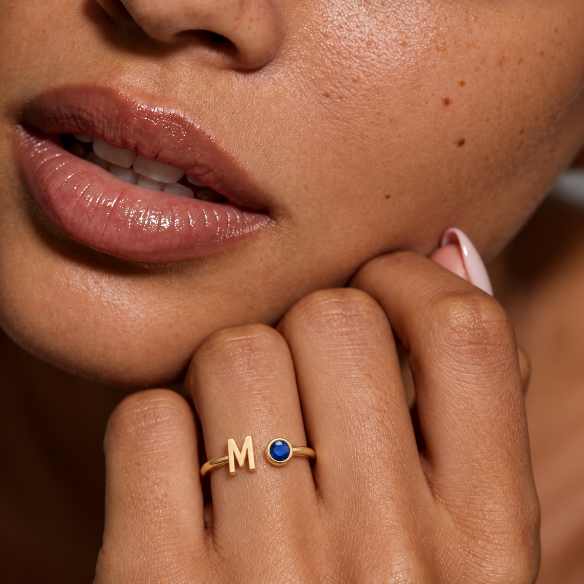 Initial Birthstone Ring
