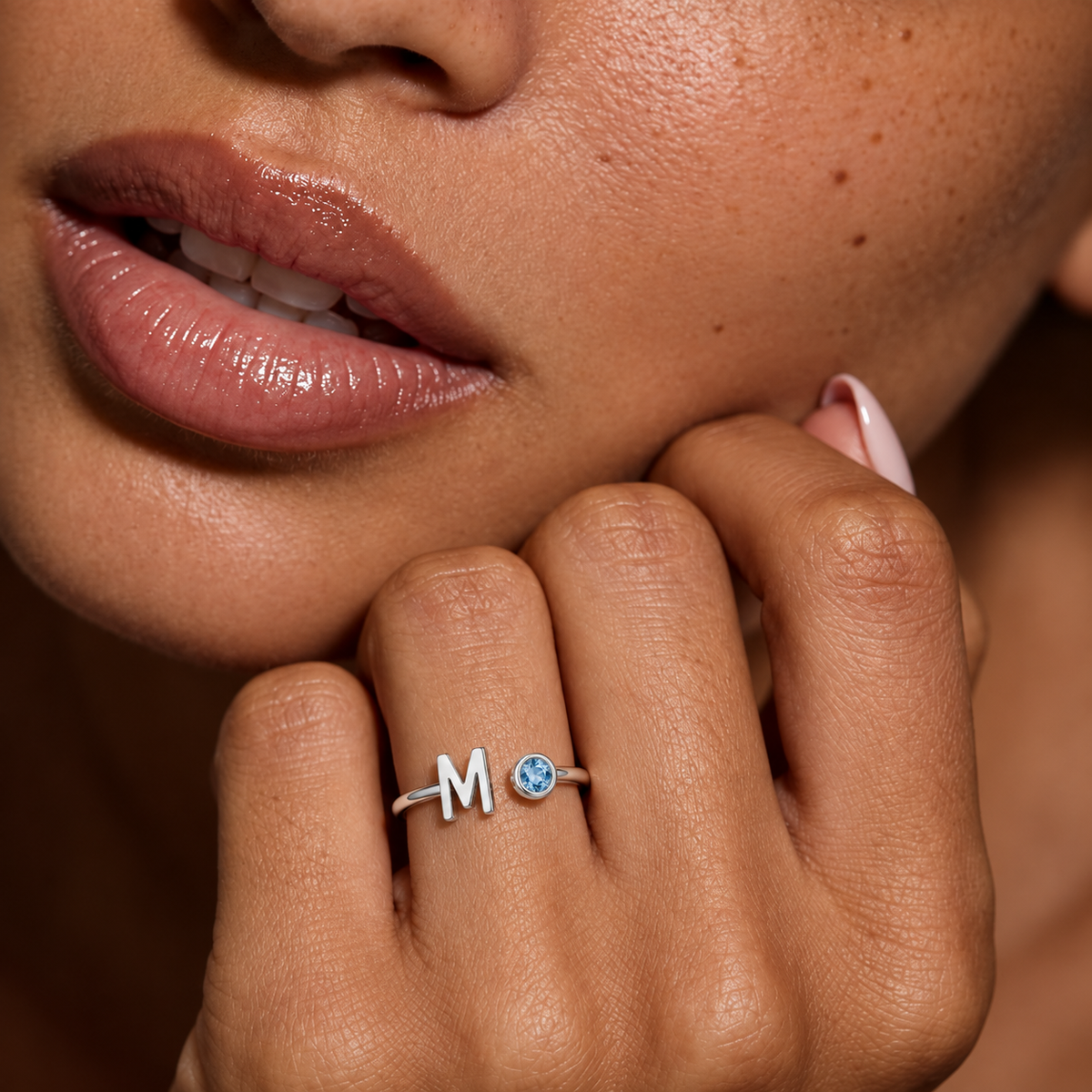 Initial Birthstone Ring