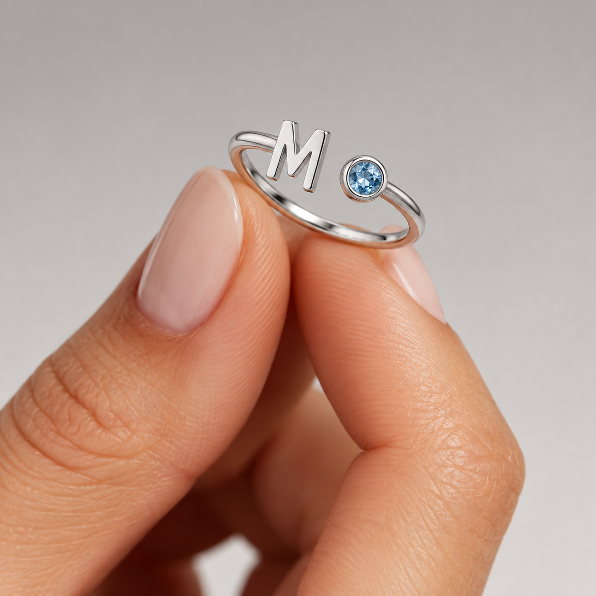 Initial Birthstone Ring